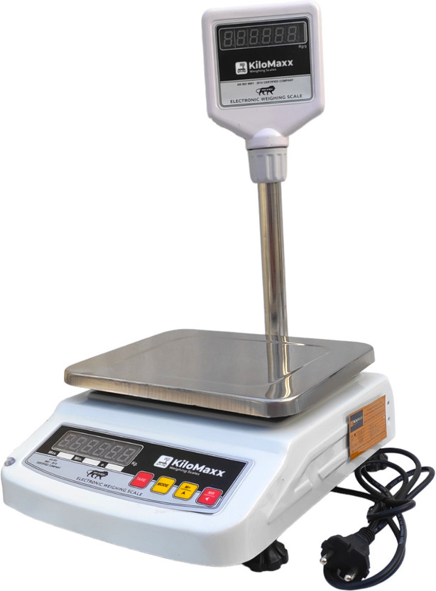 KiloMaxx KiloMaxx KM-08, 30kg Weight Scale Front & Green Pole Display Multipurpose scale (7 * 9") Weighing Scale(White) - Flipkart Deal