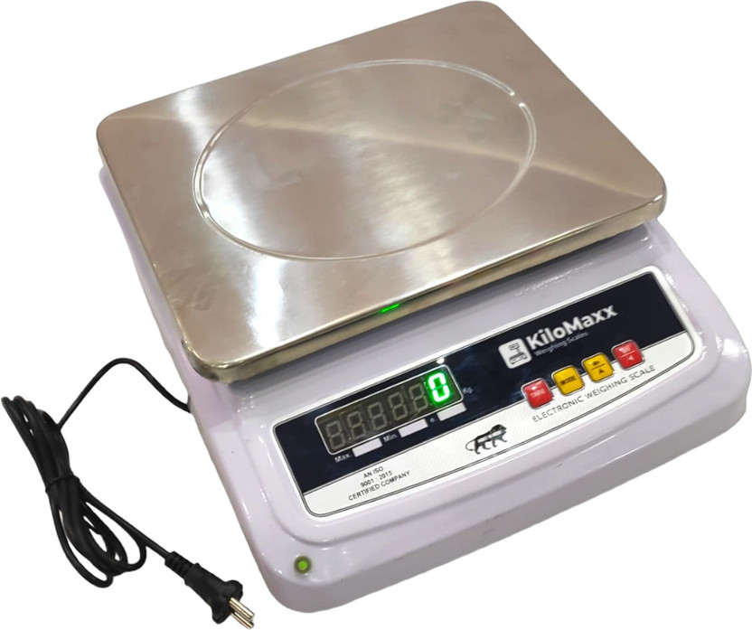 KiloMaxx KM-09, 30Kg With UltraBright Double Display For Shop Kitchen or Commercial Uses Weighing Scale(White 10*12 inches)