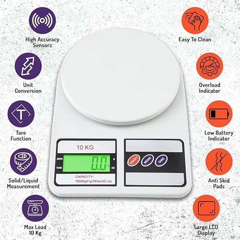 Kiddotoys 10Kg Kitchen Weight Machin Weighing Scale(White)