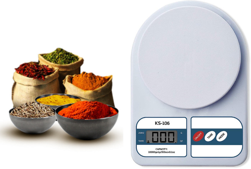 klio LCD Display Weighing Scale | Kitchen & Home Weight Machine upto 10kg for recipe Weighing Scale(White)