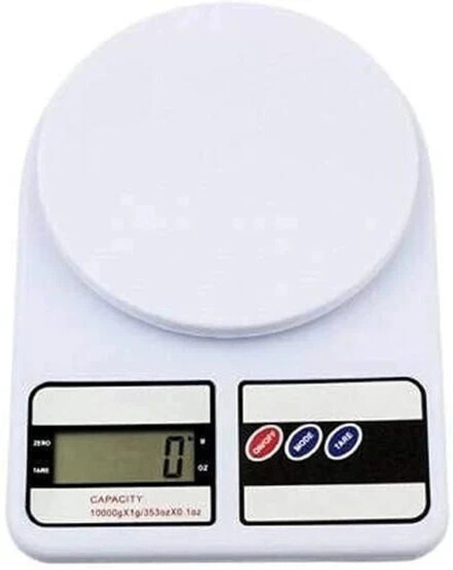 JivaCart Digital Kitchen Scale for Cooking & Fitness | Includes Batteries | 10kg x 1g Weighing Scale(White)