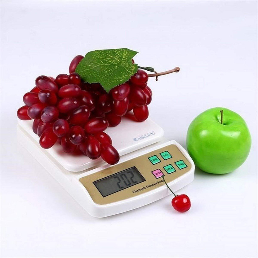 fenku mart Digital Kitchen Weighing Scale 10 Kg Electronic Food Weight Machine LCD Display Weighing Scale(White)