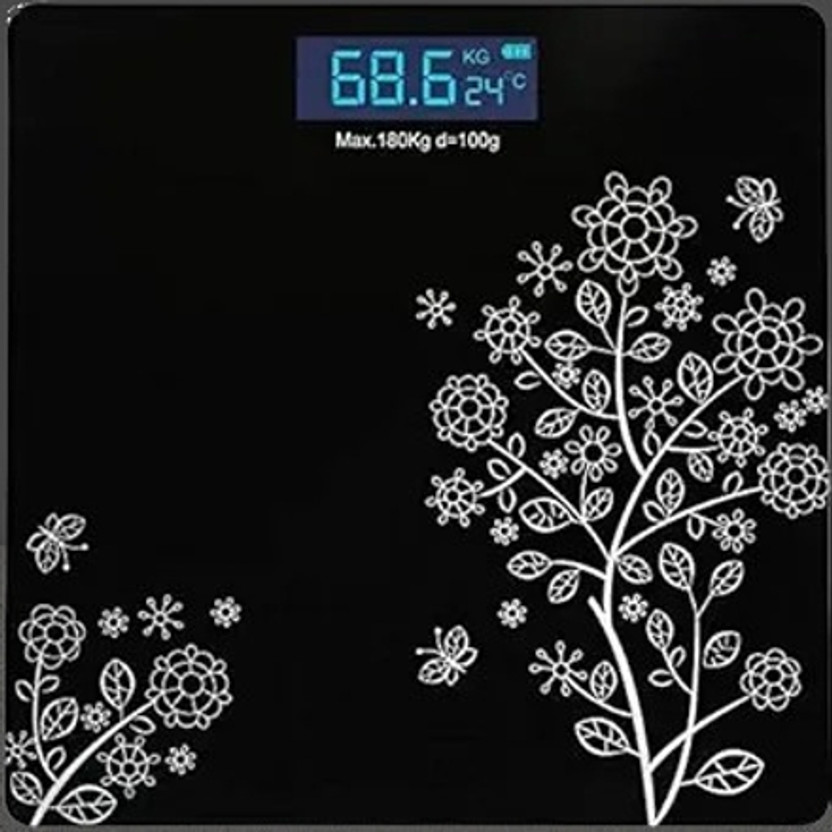 Mivora Electronic Digital Personal Bathroom Health Body Weight Bathroom Weighing Scale Weighing Scale(Black)