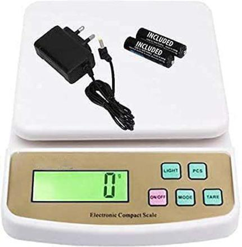ZYNATY Electronic Digital 10 Kg Weight Scale LCD Kitchen Scale Machine Kata WHITE Weighing Scale(White)