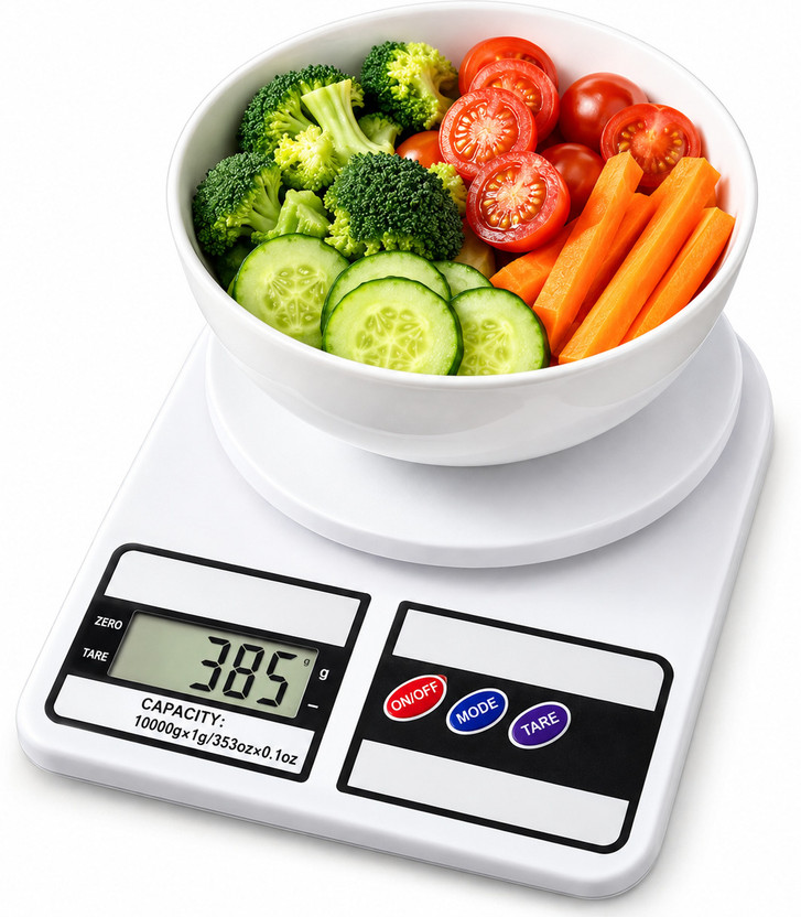 NUCLETRIC 10kg Digital Scale For Kitchen Weighing Scale(White)
