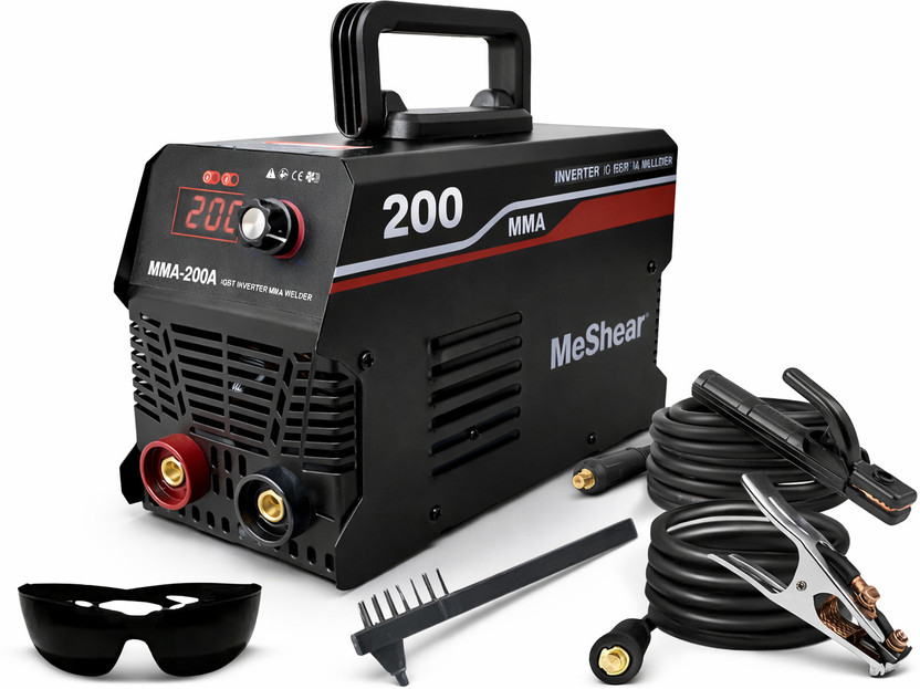 MeShear 200A MMA/ARC IGBT Lightweight Welder Digital Display Inbuilt Hot Start ARC Force Inverter Welding Machine