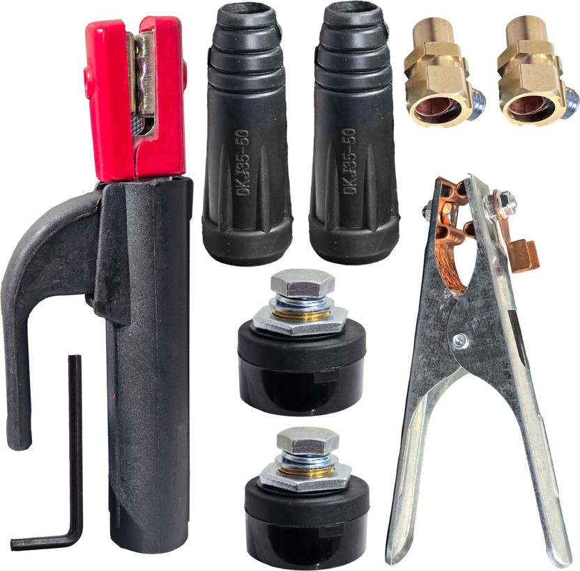 Digital Craft Welding Accessories Kit with Holder, Earth Clamp & 35–50mm Connectors Inverter Welding Machine