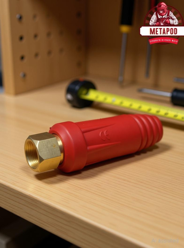 METAPOD 35-50mm Heavy-Duty Brass Male & Female Cable Connector with Alignment Key Inverter Welding Machine