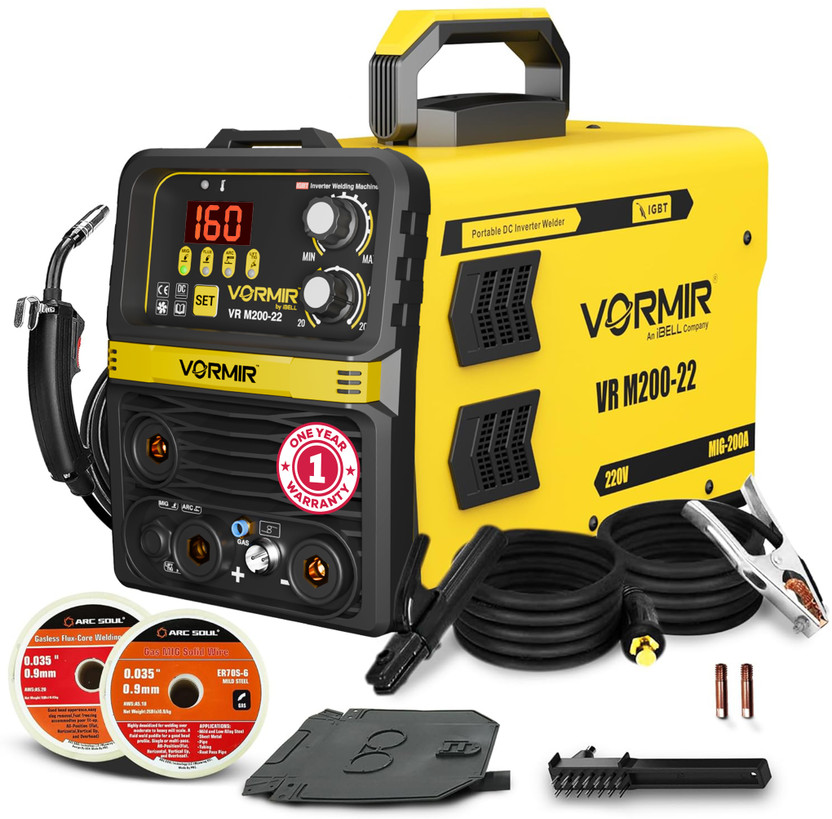 iBELL VORMIR VR M200-22, 200A, 220V, MMA/MIG/MAG/TIG Lift, VRD, IP21S, 4-in-1 IGBT Inverter Welding Machine
