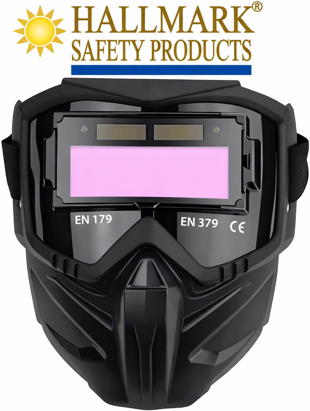 Hallmark EP 055 AUTO DARK WELDING GOGGLES WITH MASK - 1 PCS EP 055 AUTO DIMMING WELDING GOGGLE WITH CLEAR LENS MASK Welding, Wood-working, Power Tool  Safety Goggle(Free-size)