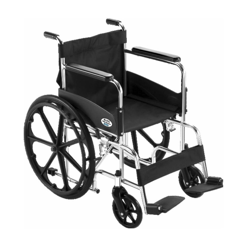 VMS VWE-1016 Pneumatic Wheel Regular Foldable Wheelchair with Safety Belt Manual Wheelchair(Self-propelled Wheelchair)