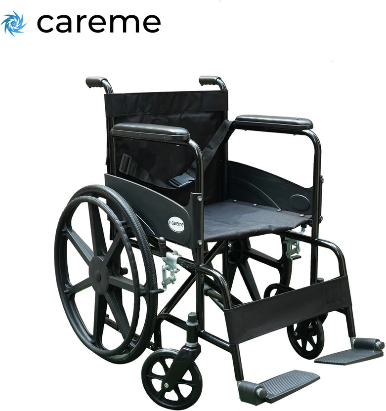 CareME Powder Coated Mag Foldable Manual Wheelchair MagDualSupport Manual Wheelchair(Self-propelled Wheelchair)