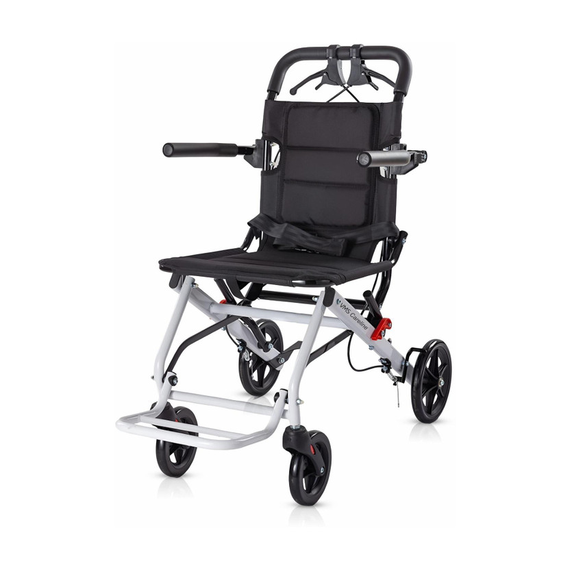 VMS Careline Airlite Lightweight Foldable Travel Manual Wheelchair(Attendant-propelled Wheelchair)