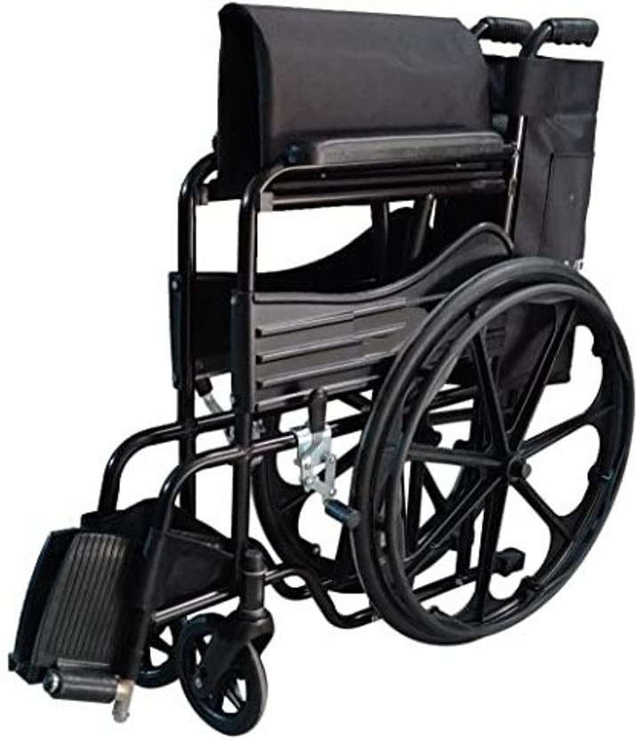 HealthEmate Magwheel Foldable with SEAT and Leg Belt Manual Wheelchair(Self-propelled Wheelchair)