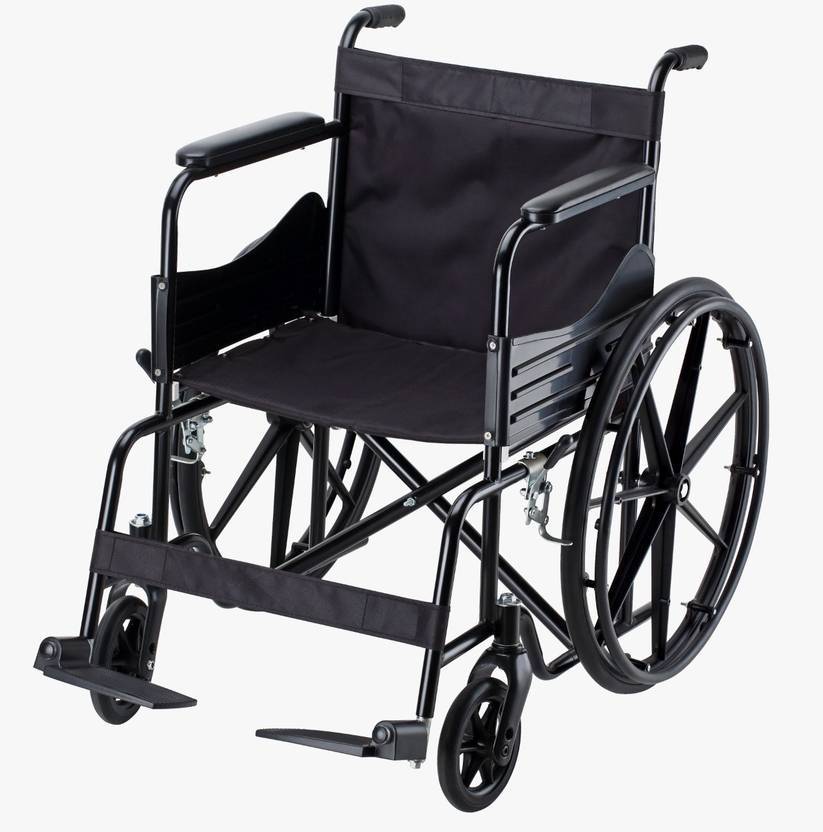 markon Foldable Wheelchair With Inbuilt Seat Belt & Mag Wheel Manual
