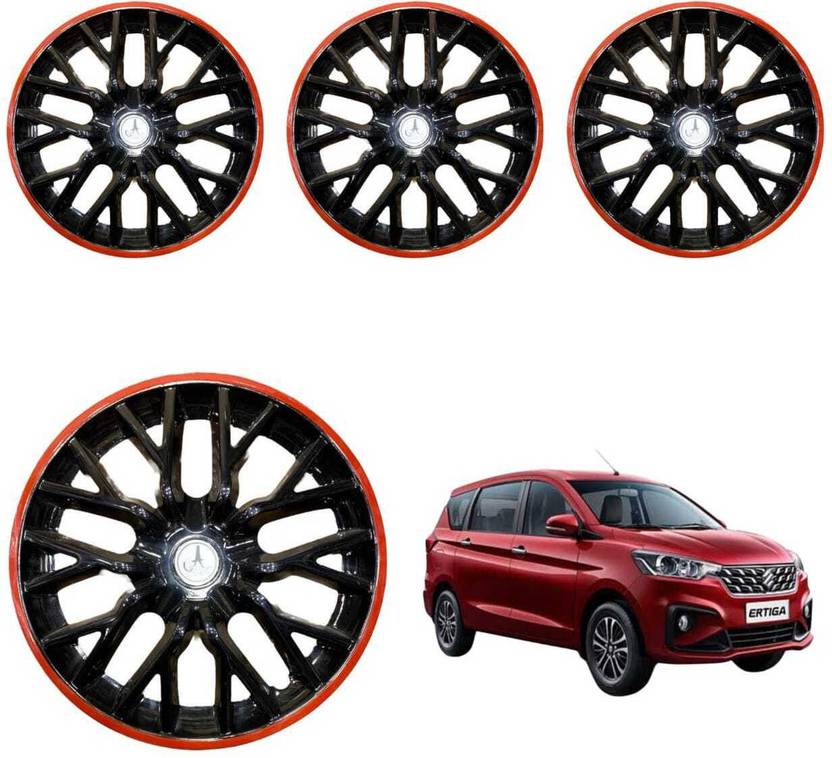 KYZO CAR WHEEL CAP/ WHEEL COVER DELTA DEGINE "BLACK WITH RED_CIRCUL" 15