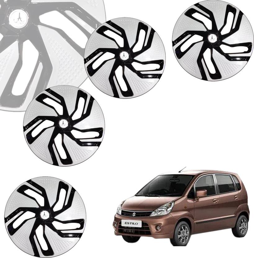 ALPINEZO CAR WHEEL CAP/WHEEL COVER GOOGLY DEGINE "WHITE_BLACK" 13 INCH