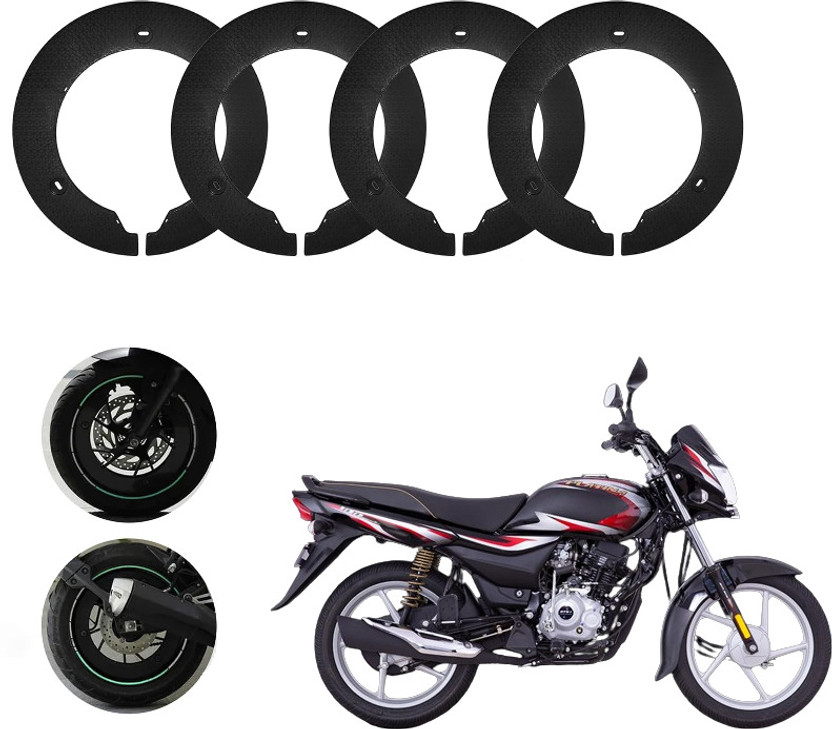 Sunriders Bike Wheel Cover 17 Inch For Bajaj Platina Black Half Pack of 4 Pc Wheel Cover For NA NA(17.0 inch)