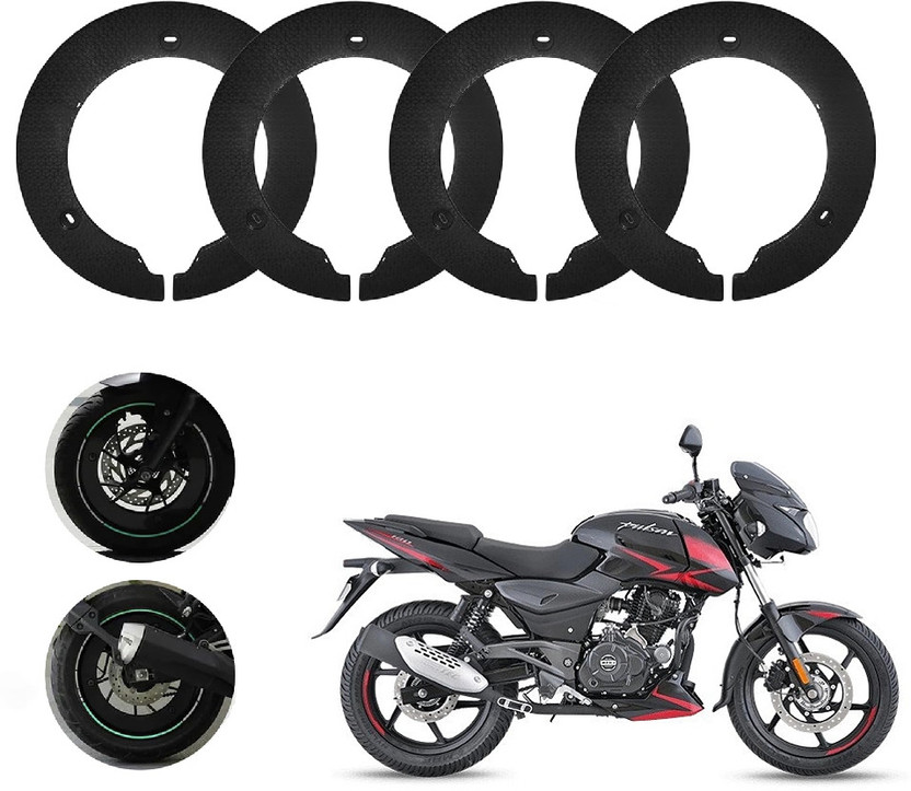 Sunriders Bike Wheel Cover 17 Inch For Bajaj Pulsar 180 Black Half Pack of 4 Pc Wheel Cover For NA NA(17.0 inch)
