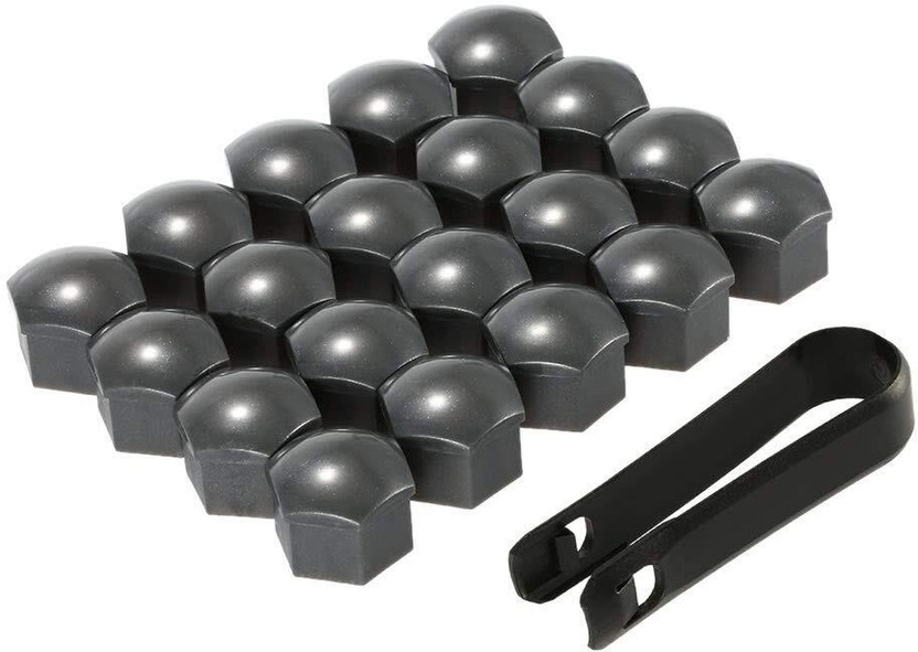 VASADIGITAL 20Pcs Car Truck Wheel Tyre Center Hub Screw 17mm Protect Cap Gray Wheel Cover For Volkswagen, Renault, Honda, Mahindra, Maruti 3 Series(0.7 inch)