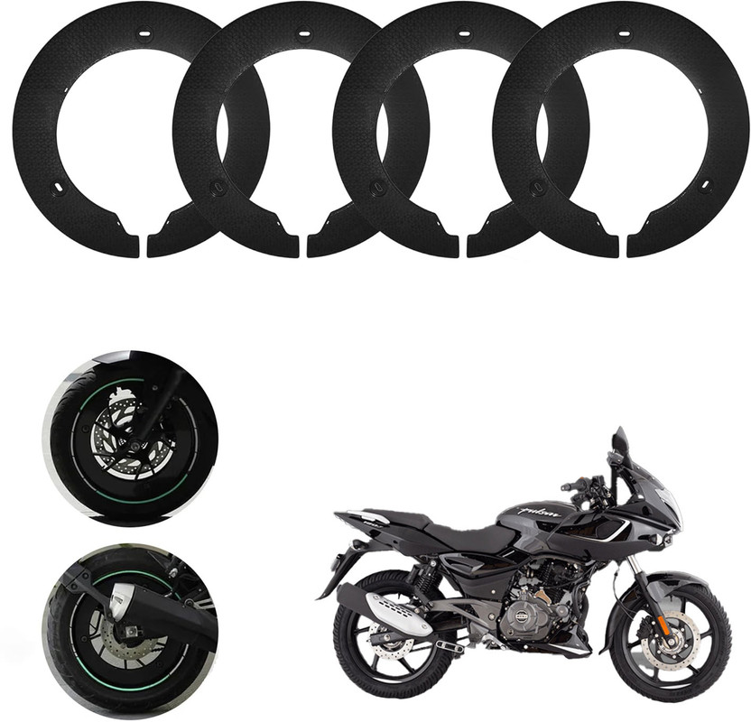 Sunriders Bike Wheel Cover 17 Inch For Bajaj Pulsar 180 Black Half Pack of 4 Pc Wheel Cover For NA NA(17.0 inch)