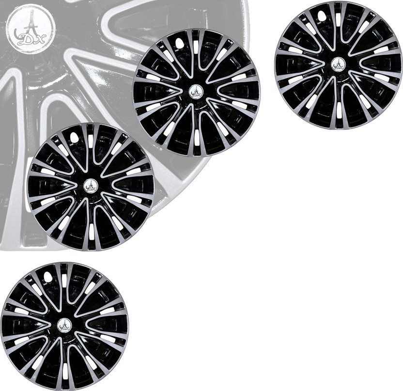 HOTRENZ CAR WHEEL CAP/ WHEEL COVER ROVER DEGINE "SILVER_BLACK_COLOR" 14 INCH Wheel Cover For Maruti Swift, Swift Dzire, Figo, KUV 100, Xcent, Vista, Ritz, Amaze, Indigo, Micra, Celerio, Brio, Grand i10(14.0 inch)