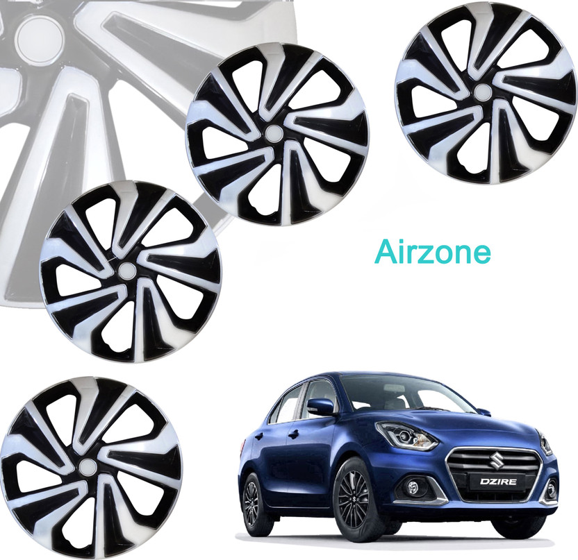Airzone CAR WHEEL CAP/WHEE CORONA 'A' DEGINE "SILVER_BLACK" 14 INCH Wheel Cover For Maruti Swift Dzire, Xcent, Celerio, Amaze, Micra, KUV 100, Grand i10, Swift, Brio, Vista, Indigo, Ritz, Figo(14.0 inch)