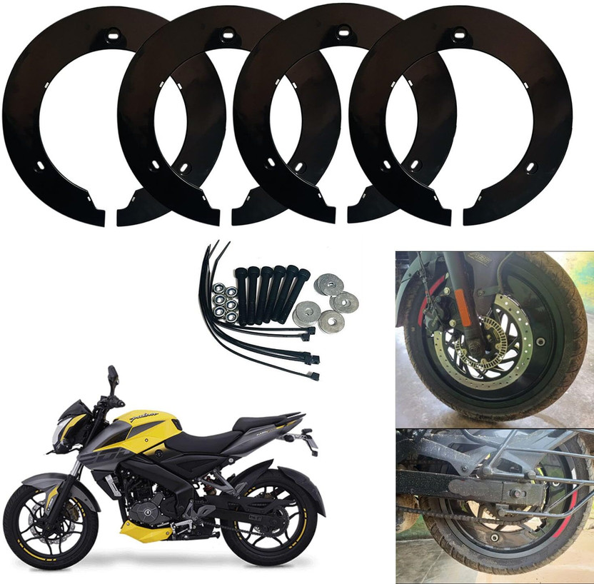 Sunriders Bajaj NS 160 | 180 | 200 Bike Wheel Cover 17 Inch 4 pc ( Black) Wheel Cover For NA NA(17.0 inch)