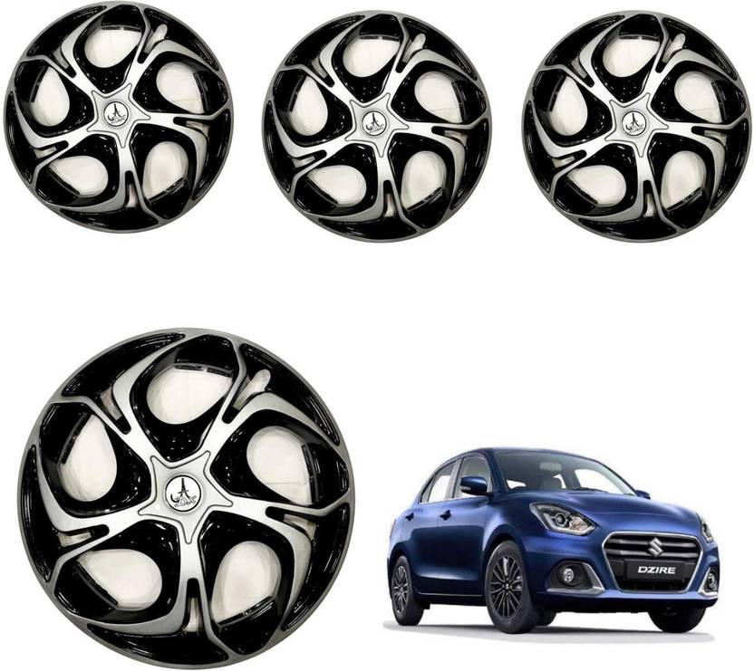 KYZO CAR WHEEL CAP/ WHEEL COVER HAWK DEGINE (A) "BLACK_SILVER" 14 INCHI