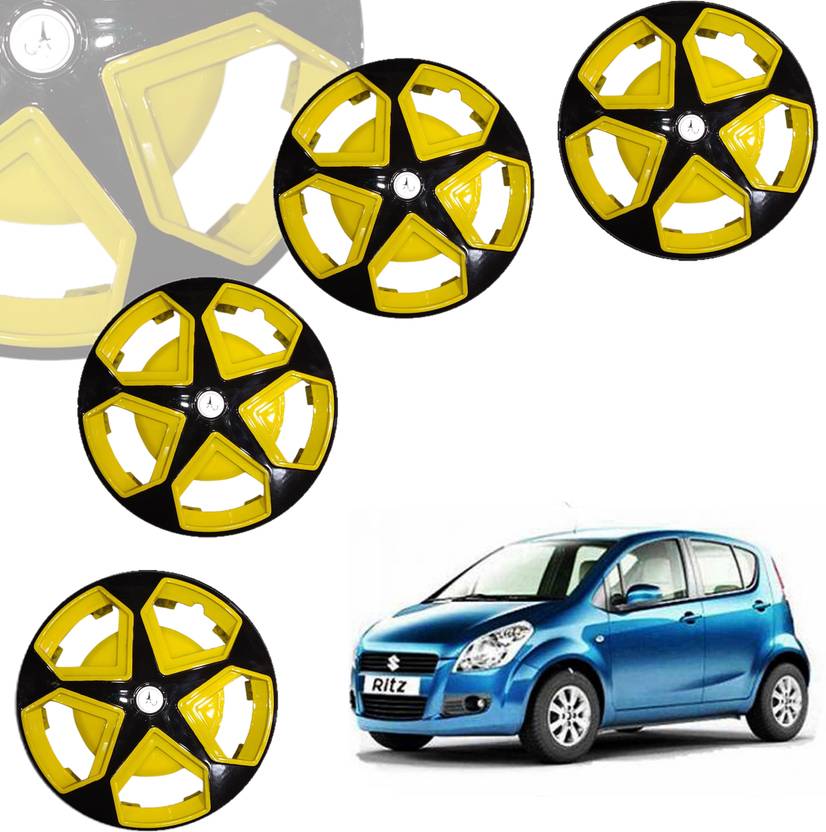 ALPINEZO CAR WHEEL CAP/WHEEL COVER ASTER DEGINE "YELLOW_BLACK" 14 INCH