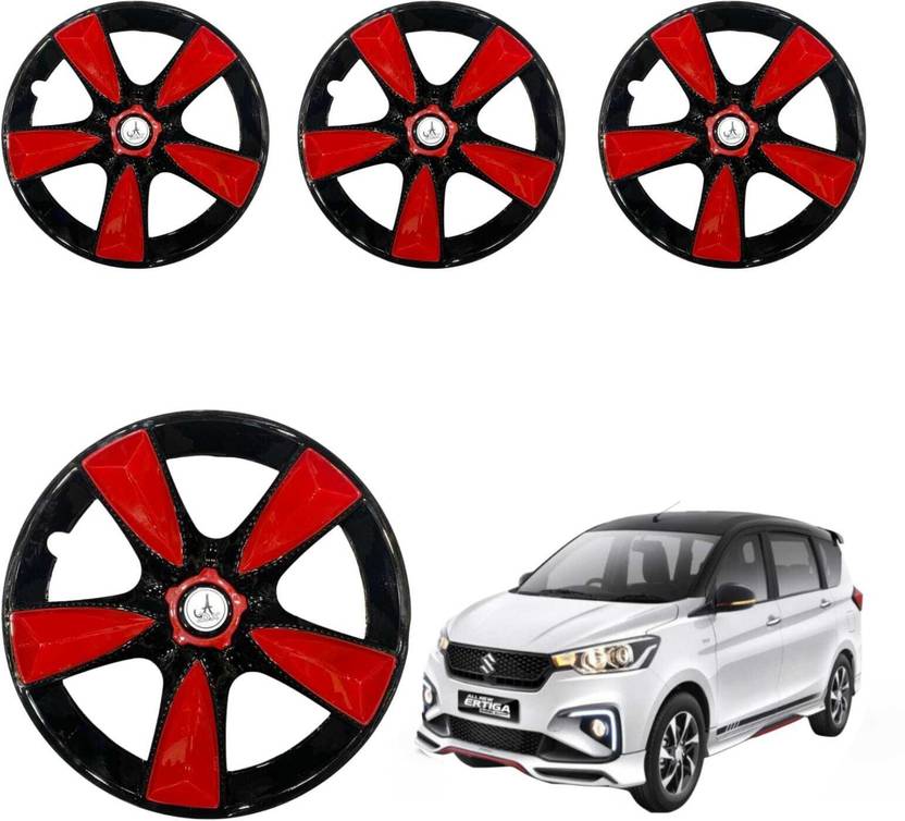 KYZO CAR WHEEL CAP/ WHEEL COVER MAPPLE DESGIN "RED_BLACK" 15 INCHI