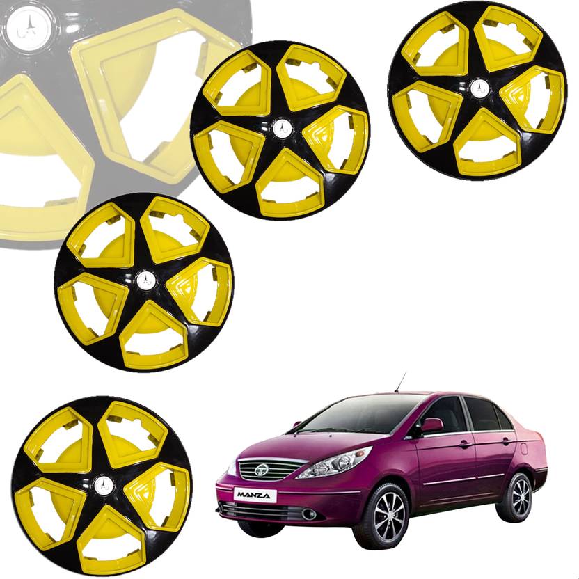 ALPINEZO CAR WHEEL CAP/WHEEL COVER ASTER DEGINE "YELLOW_BLACK" 15 INCH