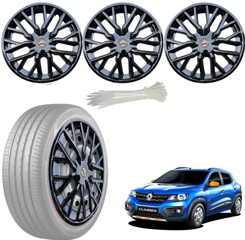 WolkomHome Wheel cap, Hub Cap WheelCover Full Black Car Accessories 15