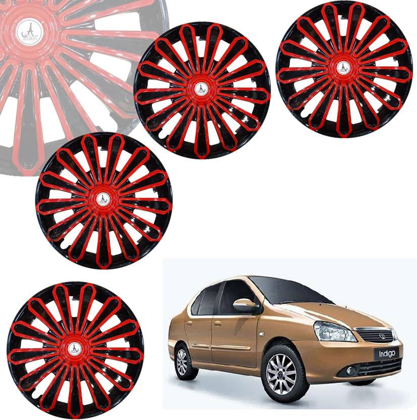 HOTRENZ CAR WHEEL CAP/ WHEEL COVER FINCH DEGINE "RED_BLACK_COLOUR" 14 INCH Wheel Cover For Tata