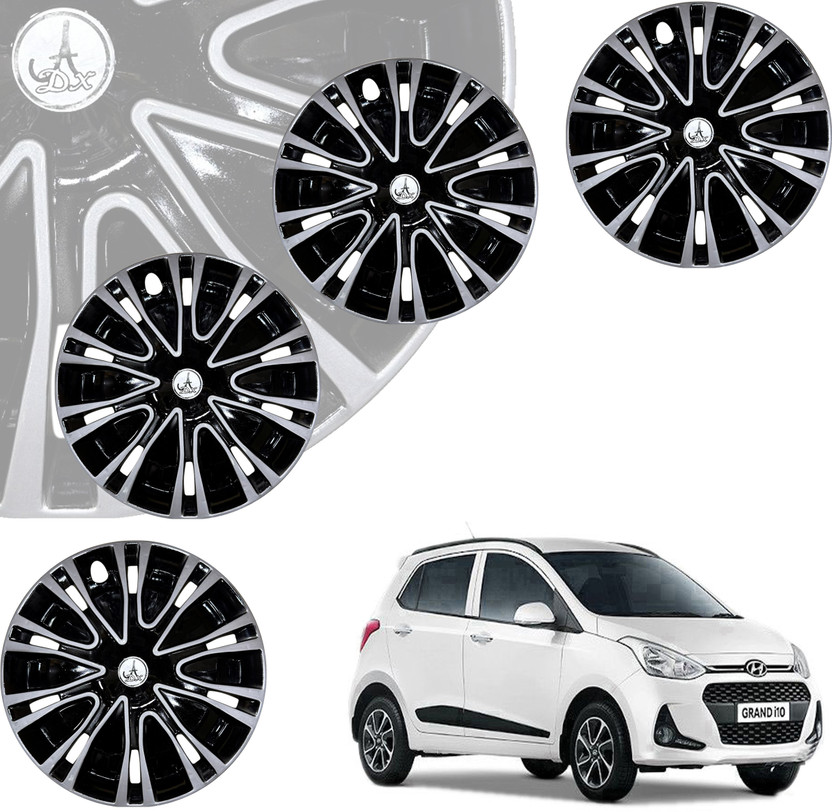 HOTRENZ CAR WHEEL CAP/ WHEEL COVER ROVER DEGINE "SILVER_BLACK_COLOR" 14 INCH Wheel Cover For Hyundai Grand i10, Swift, Figo, KUV 100, Xcent, Vista, Swift Dzire, Amaze, Indigo, Micra, Celerio, Brio, Ritz(14.0 inch)