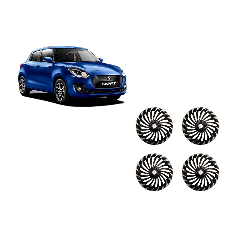 ALPINEZO CAR WHEEL CAP/WHEEL COVER TURBINE DC-B DEGINE"DOUBLE_COLOUR" 14 INCH Wheel Cover For Maruti Swift, Amaze, Ritz, Indigo, Vista, KUV 100, Celerio, Brio, Swift Dzire, Micra(14.0 inch)