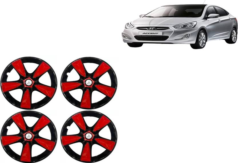 ALPINEZO CAR WHEEL CAP/WHEEL COVER MAPPLE DEGINE "RED_BLACK_COLOUR" 13