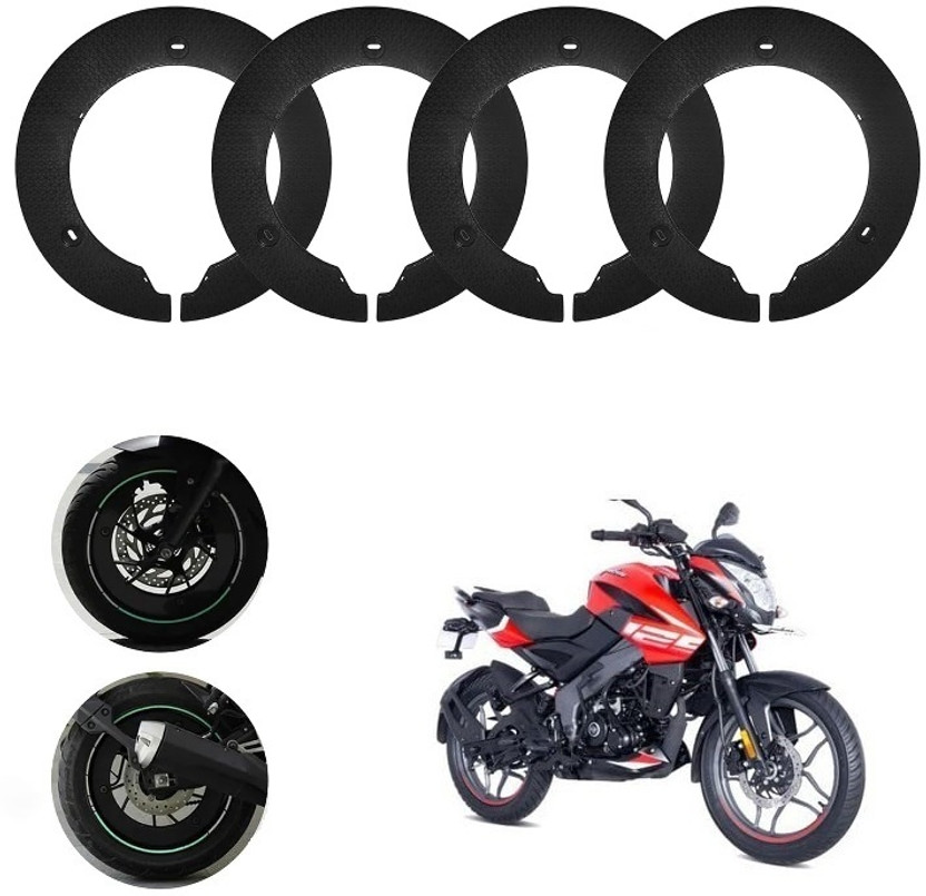 Sunriders Bike Wheel Cover 17 Inch For Bajaj NS 125 Black Half Pack of 4 Pc Wheel Cover For NA NA(17.0 inch)