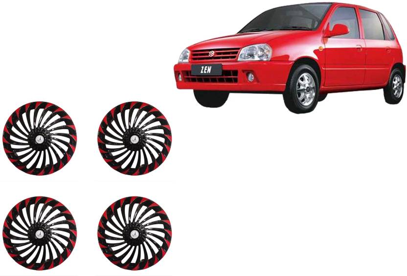 ALPINEZO CAR WHEEL CAP/WHEEL COVER TURBINE DEGINE "RED_BLACK" 12 INCH