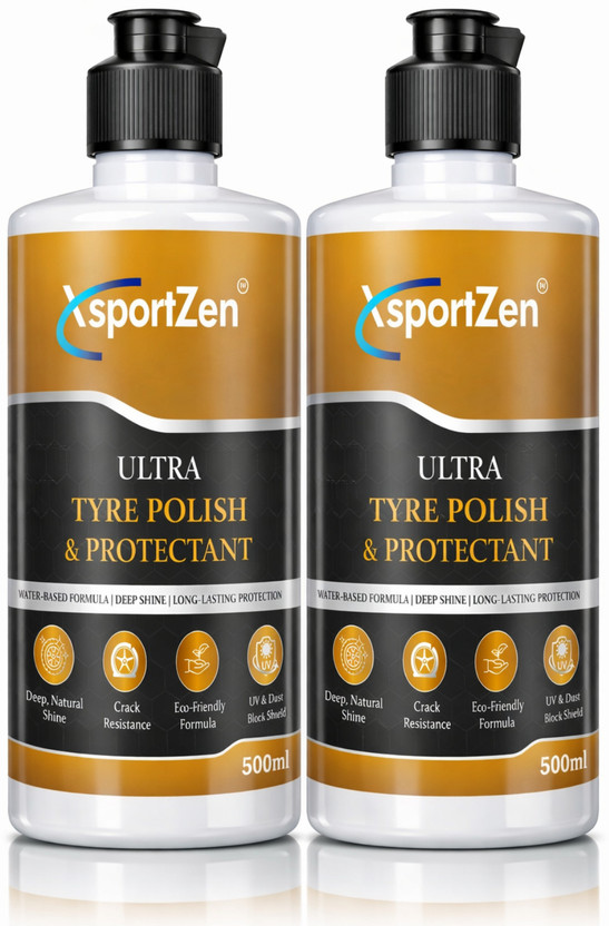 xsportzen Car & Bike Tyre Polish Protectant I High Gloss Finish Tyre Dressing I 500 ml Wheel Tire Cleaner(Pack of 2)