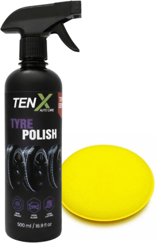 TenX Auto Care Tyre Polish - Long Lasting, Black Shine 500 ml Wheel Tire Cleaner(Pack of 1)