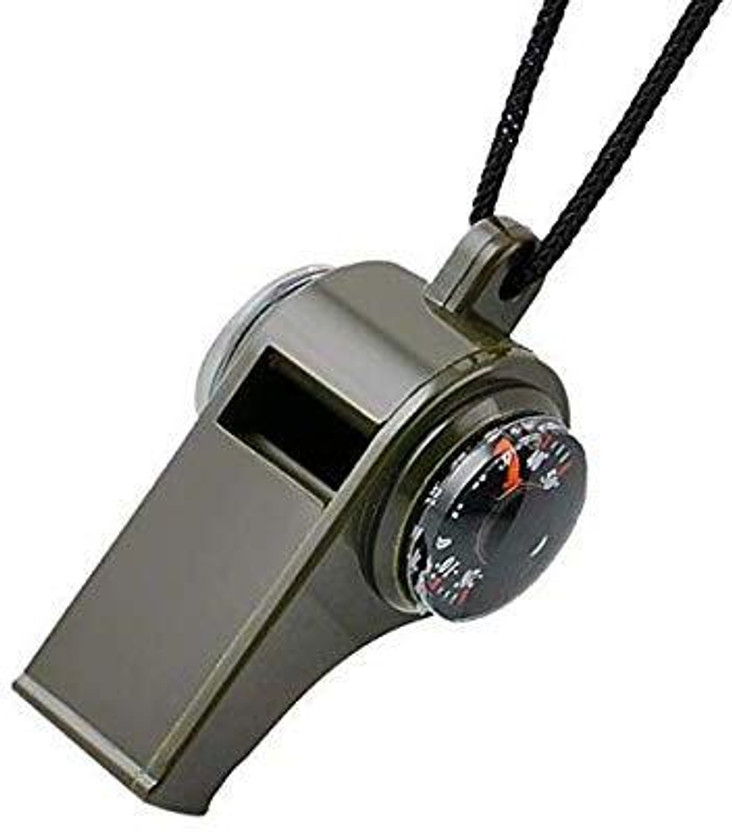 HANDSOME ISK Emergency Survival Gear Whistle Compass Thermometer 3 in 1 Camping Hiking Squeeze Whistle(Multicolor, Pack of 1)