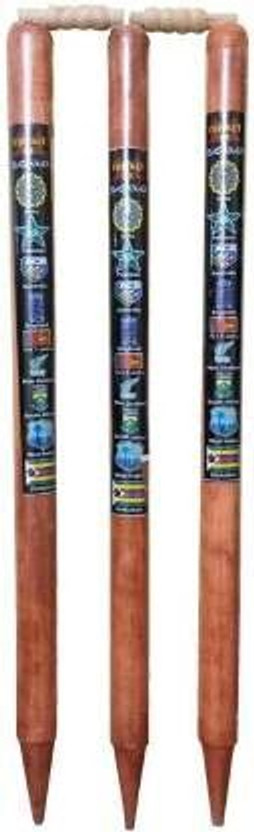 DABODIA SPORTS 3 Wooden Stumps & 2 Bails (Wicket Set)(Brown)