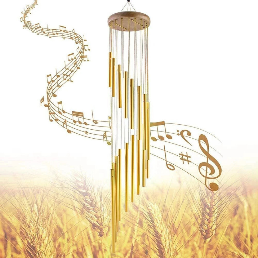 Buzzomart Buzzomart Metal Wind Chimes with 15 Pipes for Feng Shui at Home Balcony Positive Energy Aluminium Windchime(36 inch, Gold) - Flipkart Deal