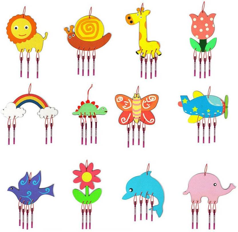 BNF DIY Wood Wind Chime Decorative Animal Windchimes and Bell for Kids