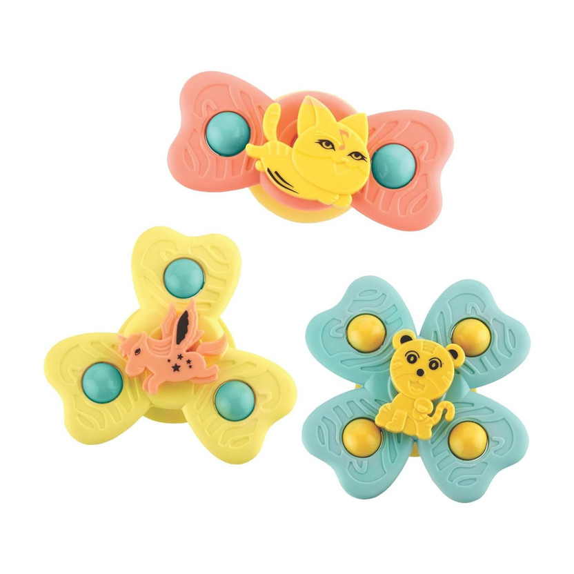 ZUNBELLA 3Pcs Suction Cup Fidget Spinner Toy for Baby Bath, Water Toys For Kids(Multicolor)