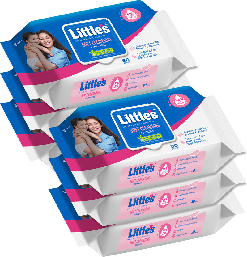 Little's Soft Cleansing Baby Wipes with Aloe Vera, Jojoba Oil and Vitamin E(480 Wipes)