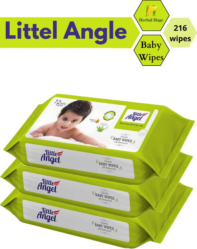 Herbal Hage Little Angel Gentle Baby Wipes PH Balanced Price in India