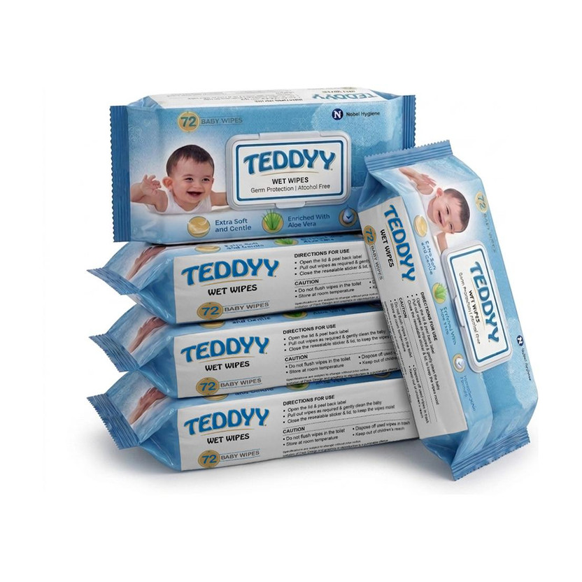 TEDDYY TEDDYY Baby Soft Wet Wipe with Lid | Pack of 5 | With Aloe Vera and Vitamin E(360 Wipes) - Flipkart Deal