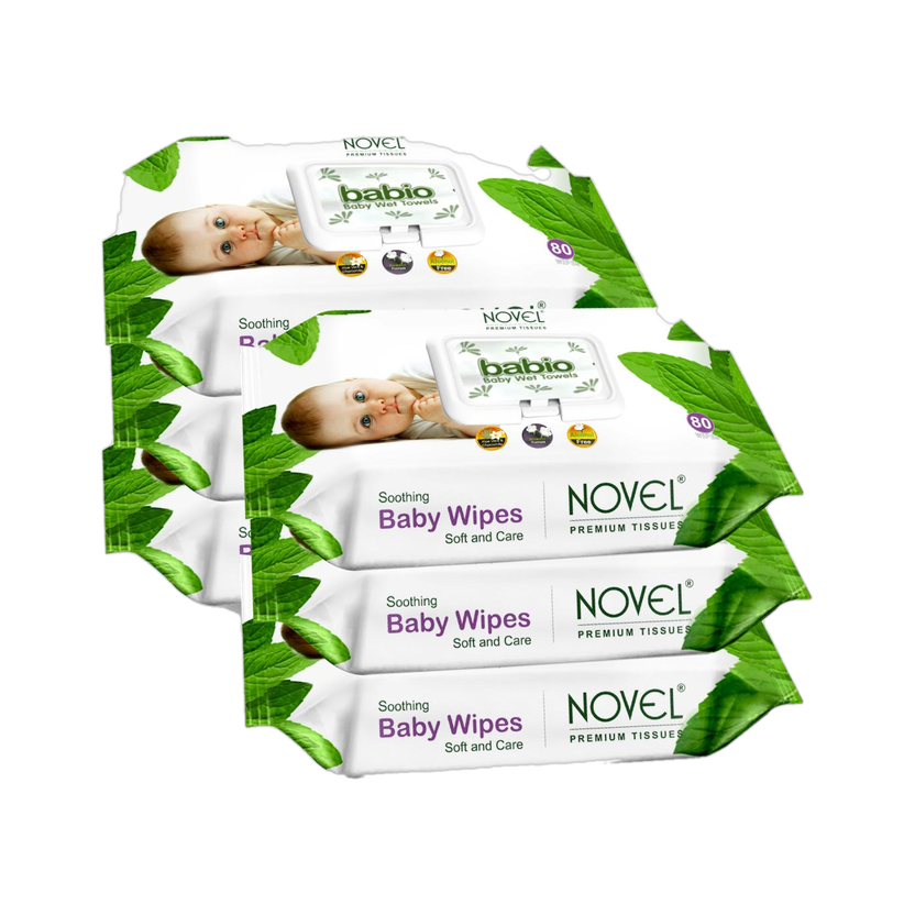 NOVEL Baby 80 Sheets pack of 6/with Lid(480 Wipes)